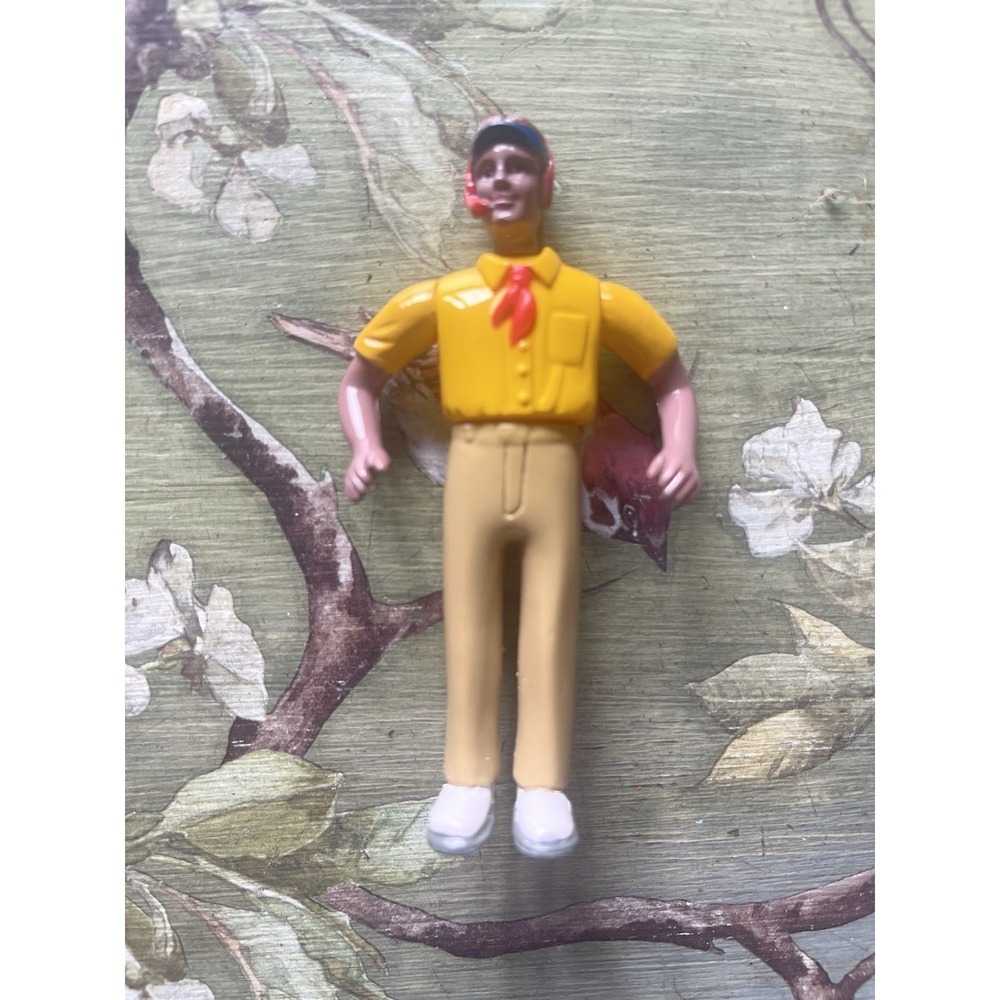 Vintage McDonalds Drive Thru Employee Action Figure Toy Yellow Shirt Headset